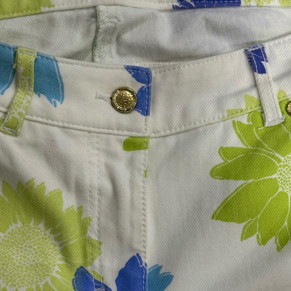 J McLaughlin Lexi Jeans White Floral Print Jeans Size 2 RARE - Picture 6 of 7